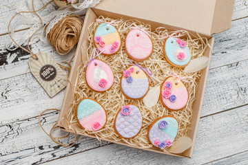 Beautiful glazed Easter cookies