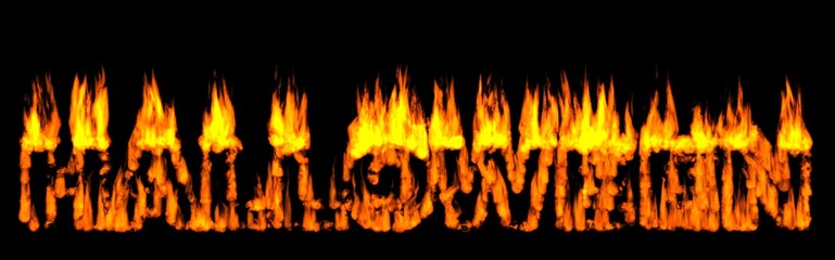 Halloween written in Burning letters