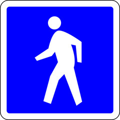 Pedestrian allowed road sign