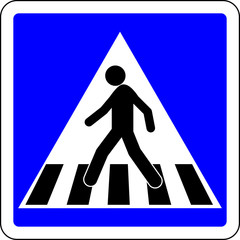 Pedestrian crossing road sign