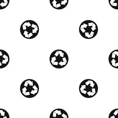 Recycle sign pattern seamless black