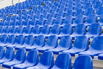 Empty blue stadium seats