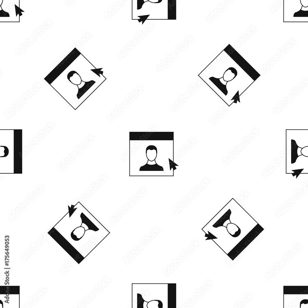 Poster cursor point man on monitor pattern seamless black