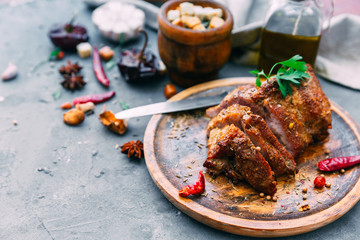 Sliced medium rare grilled Beef steak