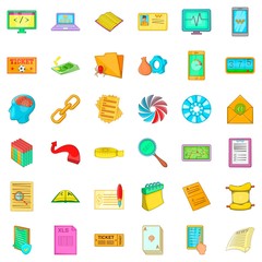 Phone icons set, cartoon style