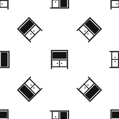 Vintage sideboard pattern seamless black