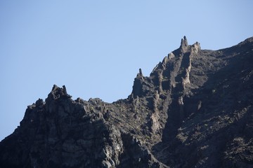 Westcoast near Tazo, view from boat, La Gomera, Canary Islands, Spain, Europe