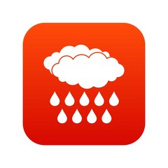 Rain icon digital red
