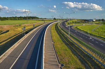 Fototapeta na wymiar The new expressway in Poland.