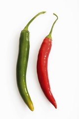 Red and green chili peppers