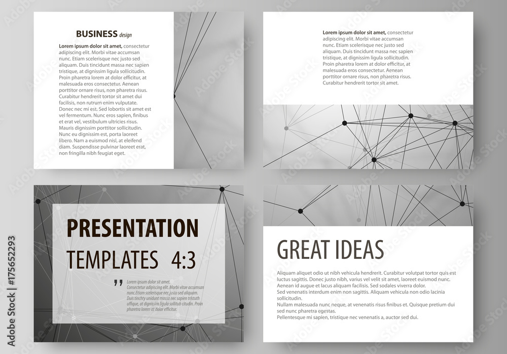 Poster set of business templates for presentation slides. easy editable abstract vector layouts in flat des