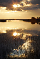 Sunset at the Vaenernsee in Sweden - Vaenernsee, Sweden, Europe