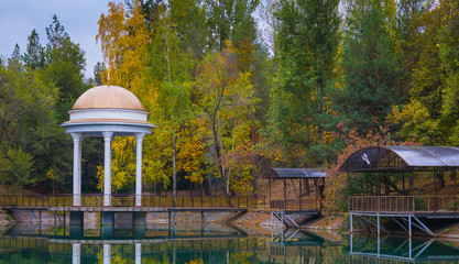 gazebo on the lake, Kazakhstan, Almaty