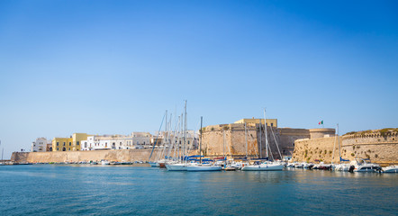 Gallipoli, Italy - historical centre view from the sea
