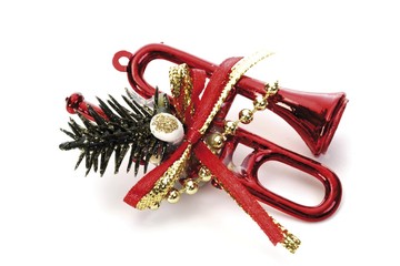 Trombone and ribbon Christmas tree ornament