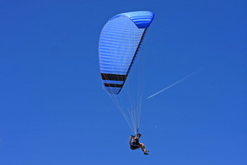 Paraglider flying