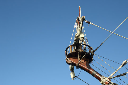 gale&oacute;n de la armada espa&ntilde;ola del siglo XVII en Vigo, Spain similar a los que participaron en la batalla de rande