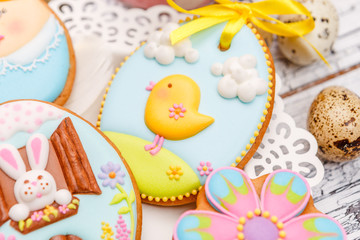 Beautiful glazed Easter cookies