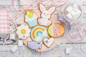 Beautiful glazed Easter cookies