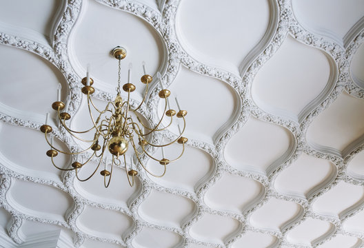 Chandelier with Ornate Ceiling