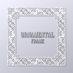 Art deco ornamental vintage frame. Template for design. Vector illustration eps10