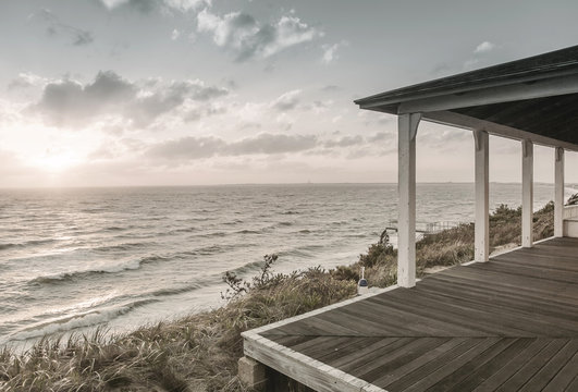 Cape Cod Porch in Winter Light
