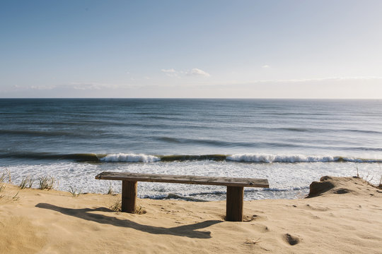 Bench overlooking Cape Cod National Seashore