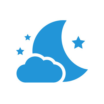Crescent and stars night symbol