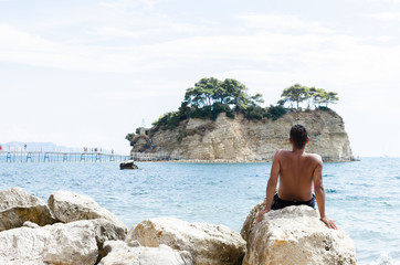 Man watching Cameo Island