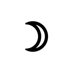 Astronomical symbol of Moon. Black sign isolated. Vector illustration