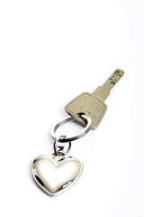 Keychain heart, silver