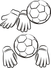 Obraz premium soccer or football goalkeepr gloves and ball