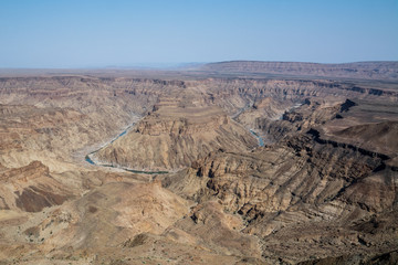 view into the fish river canyon in namibia, africa