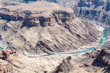 view into the fish river canyon in namibia, africa