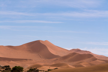 view on the sand dunes of sossusvlei, namibia, africa
