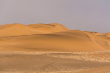 Fototapeta na wymiar view on the sand dunes near swakopmund and walvis bay, seen in namibia, africa