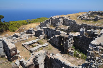 RUINE DE L'ANCIENNE THERA SANTORIN CYCLADES GRECE