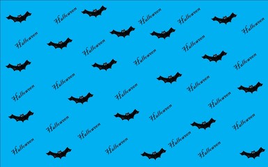 Halloween wallpapers (Some black bat on blue background