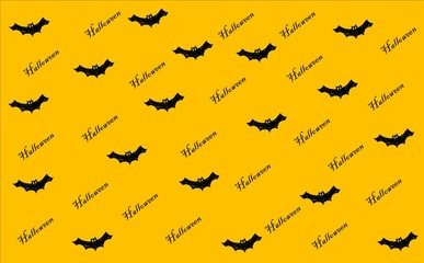 Halloween wallpapers (Some black bat on yellow background) 