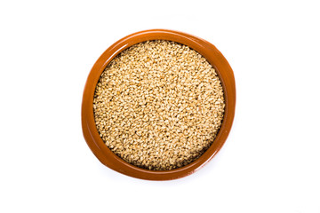 sesame placed in a bowl on a white background