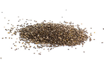 Seeds of chia isolated on white background