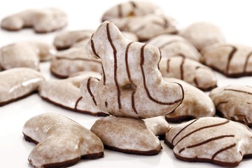 Sugar glazed gingerbread biscuits