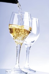 White wine being poured