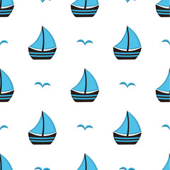 pattern with boat and gull