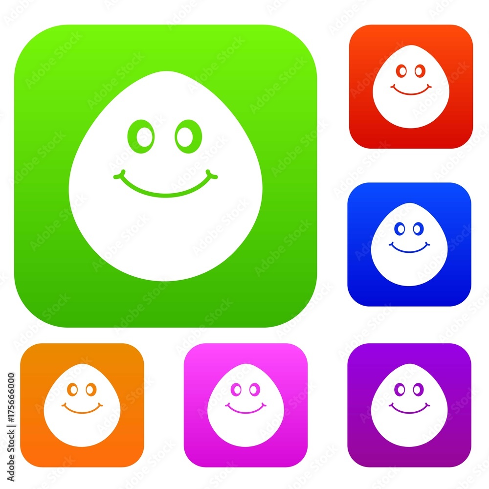 Poster smiling lime set color collection