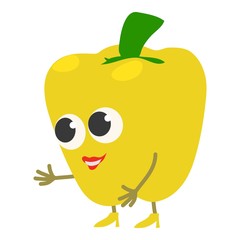 Yellow pepper icon, cartoon style