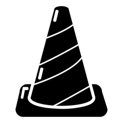 Cone road icon, simple black style