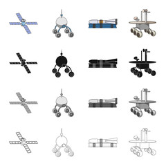 Galaxy, satellite, radar, and other web icon in cartoon style. Inovation, technology, sputnik, icons in set collection. © pandavector