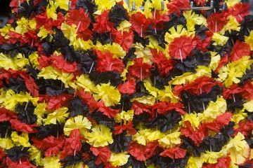 Garlands in the German national colours, black, red and gold