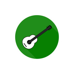 Classic guitar round icon long shadow vector